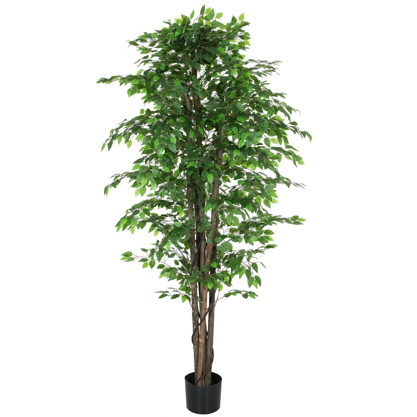 8ft Tall Artificial Silk Ficus Tree, 2520 Leaves in Pot, Home Office Decor Artificial Trees at Gallery Canada