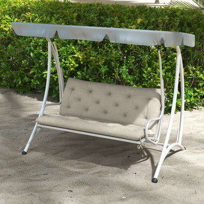 2 Seater Garden Bench Cushions With Backrest for Garden Patio, Light Grey - Gallery Canada