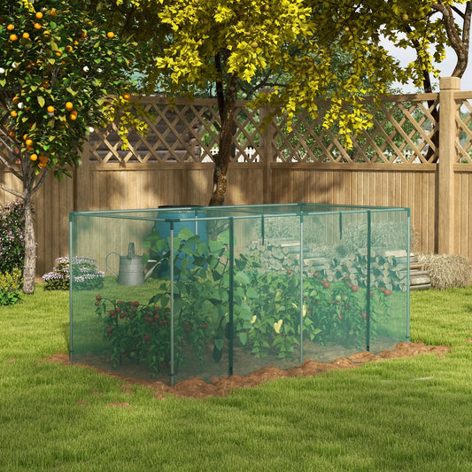 Galvanized Steel Crop Cage, Plant Protection Tent, 8' x 4', Green Walk In Greenhouses Green and Silver at Gallery Canada
