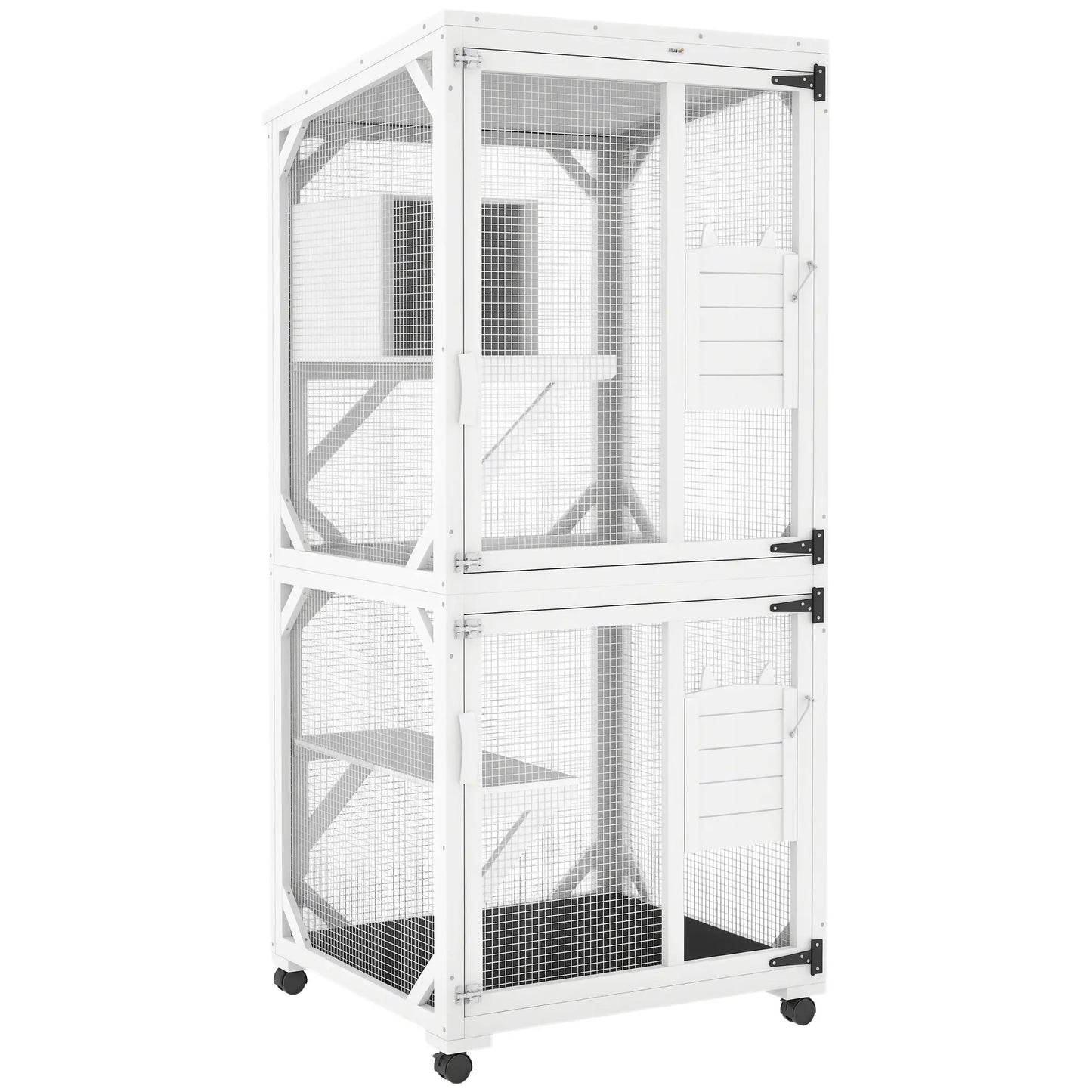 Outdoor Catio, Elevated Design, Wheels, Resting Box, Water-Resistant, White Outdoor Cat Enclosures at Gallery Canada