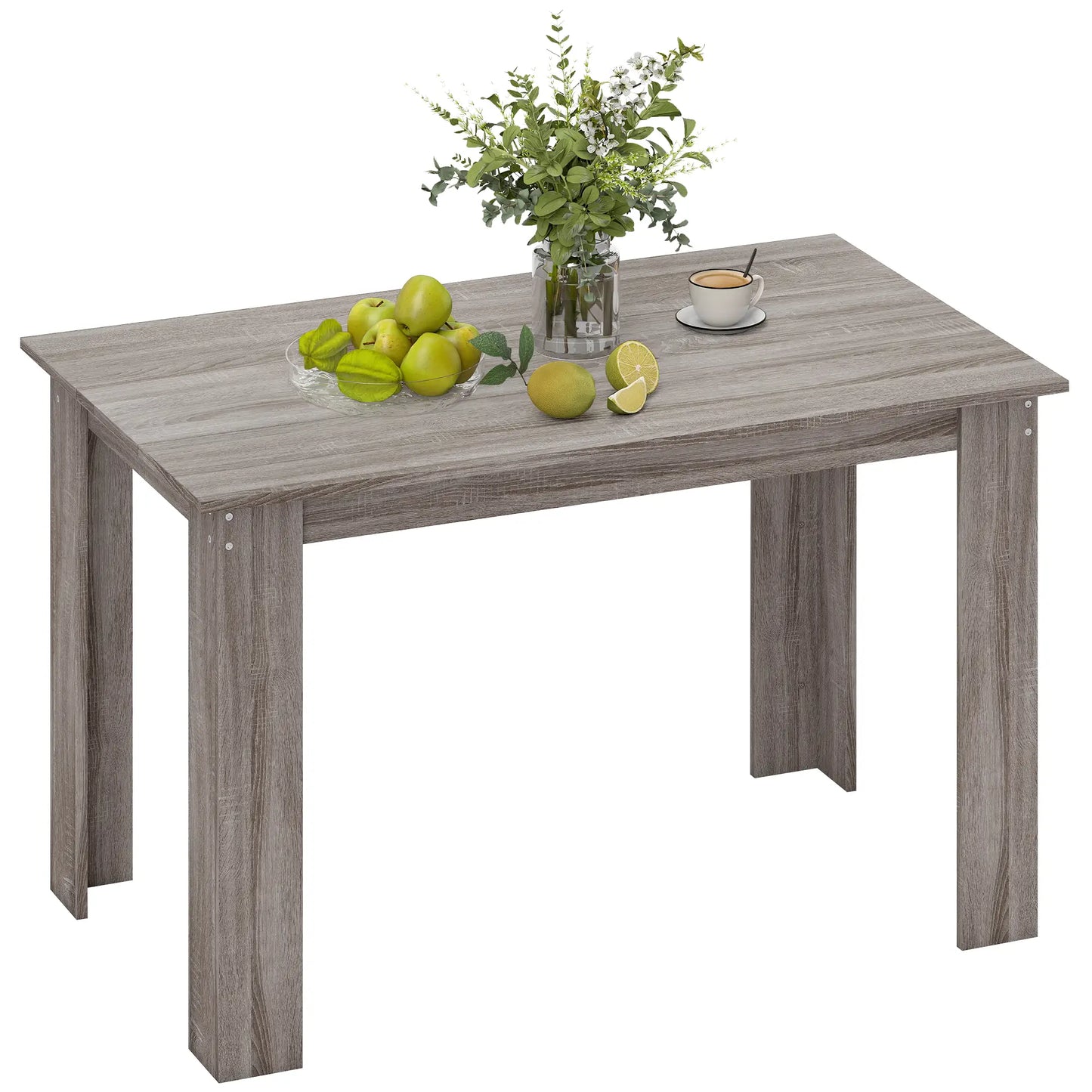 47" Kitchen Table for 4-6 People, Wood Effect, Light Grey Dining Tables at Gallery Canada