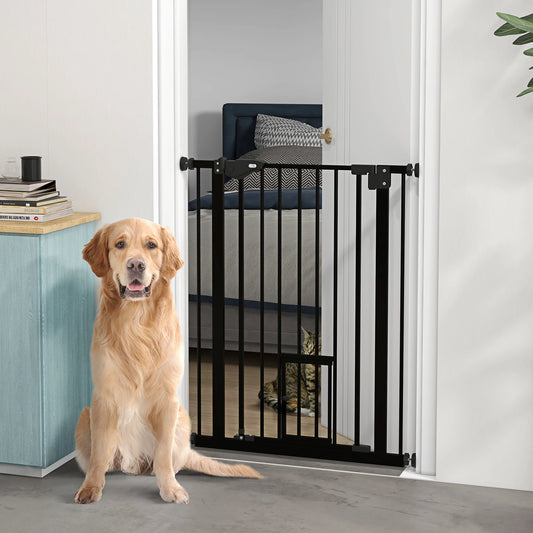 36" Indoor Dog Gate for Doorways, House, Stairs, Black Houses, Kennels & Pens Black at Gallery Canada