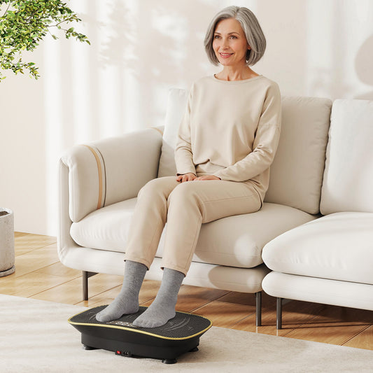 Vibration Plate Exercise Machine, 10 Speed Intensities, Black Vibration Exercise Machines Black at Gallery Canada