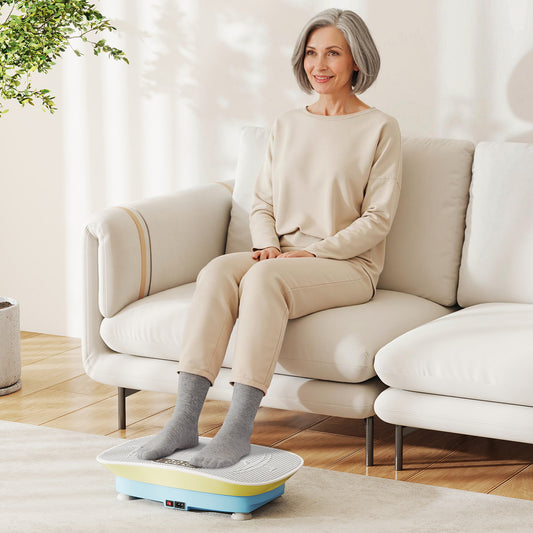 Vibration Plate Exercise Machine, 10 Speed Intensities, Blue & Green Vibration Exercise Machines Blue & Green at Gallery Canada