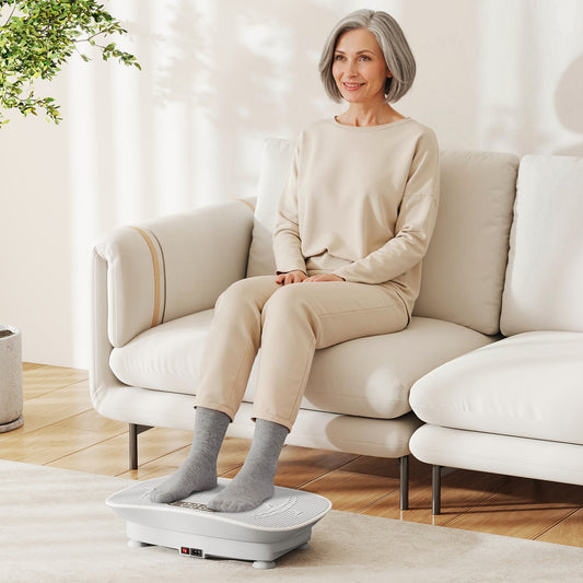 Vibration Plate Exercise Machine, 10 Speed Intensities, Gray Vibration Exercise Machines Gray at Gallery Canada