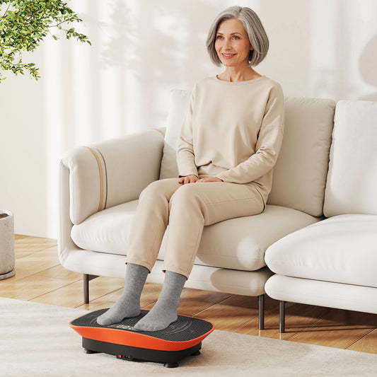 Vibration Plate Exercise Machine, 10 Speed Intensities, Orange Vibration Exercise Machines Orange at Gallery Canada