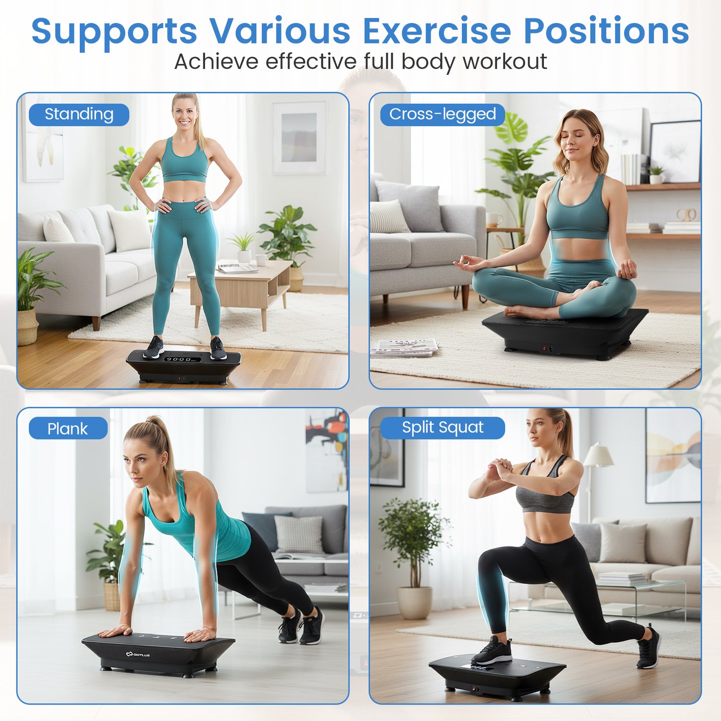 Vibration Plate Exercise Machine with Gravity Sensor for Home, Black Vibration Exercise Machines at Gallery Canada