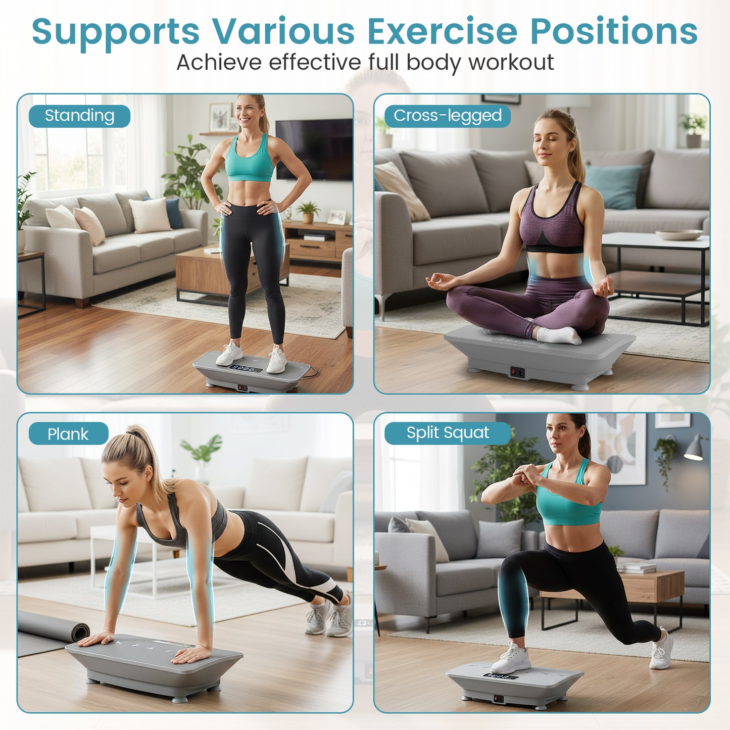 Vibration Plate Exercise Machine with Gravity Sensor for Home, Gray Vibration Exercise Machines at Gallery Canada