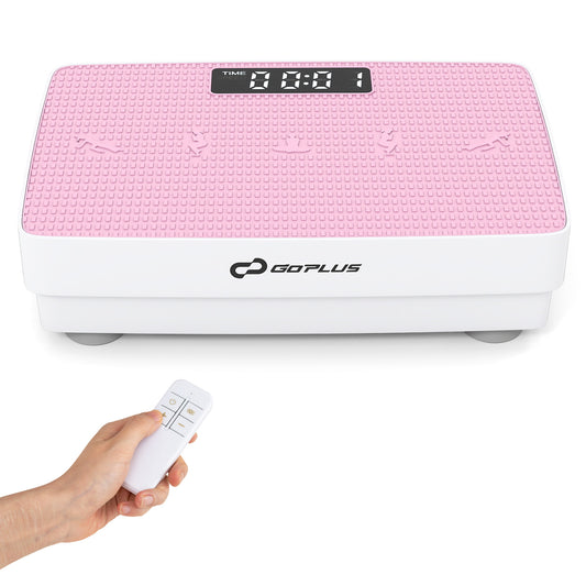 Vibration Plate Exercise Machine with Gravity Sensor and Remote Control for Home Gym, Pink