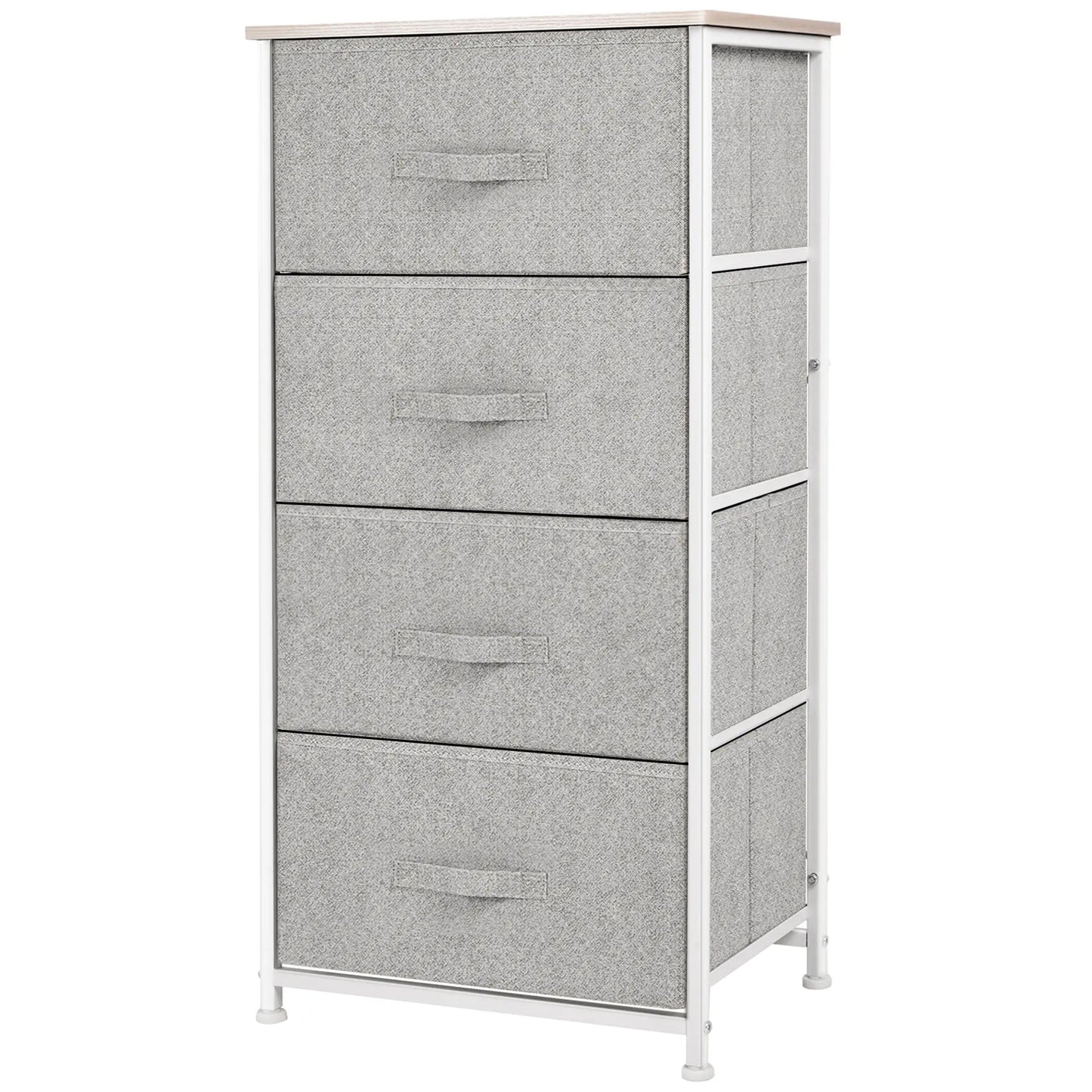 Linen Drawer Cabinet, 4 Removable Drawers, Adjustable Feet, White Storage Cabinets at Gallery Canada