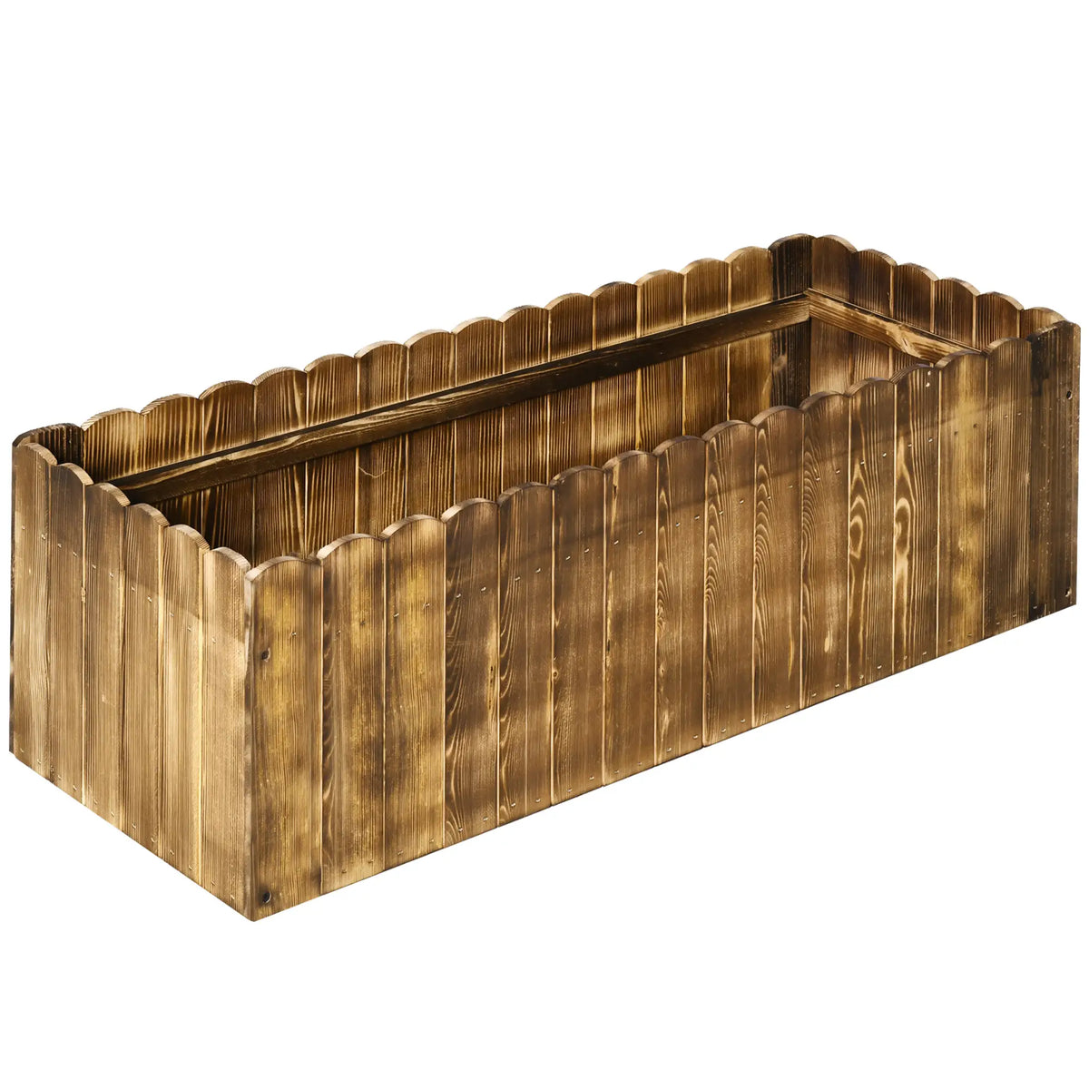 40" x 16" x 12" Wooden Raised Garden Bed, Planter Box with Drainage Holes, Natural Wooden Planter Boxes at Gallery Canada