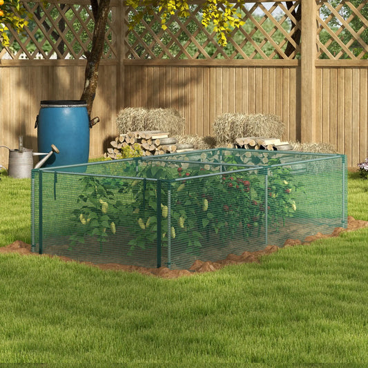 8.1' x 4.1' Plant Protection Cage, Zipper Roll-Up Door, Galvanised Steel Frame Greenhouses Green at Gallery Canada