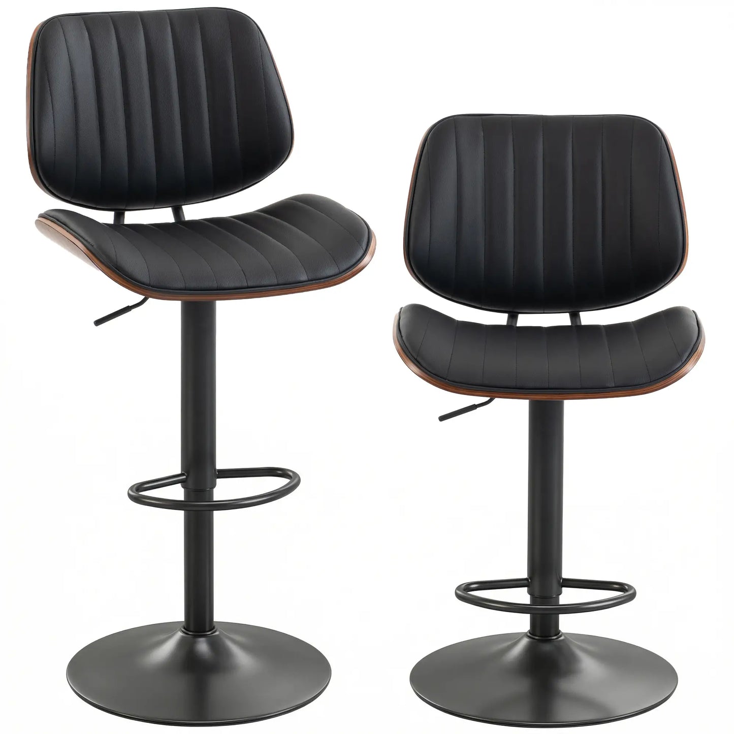 Swivel Bar Stools Set of 2, Counter Height, Adjustable, Black Bar Stools at Gallery Canada