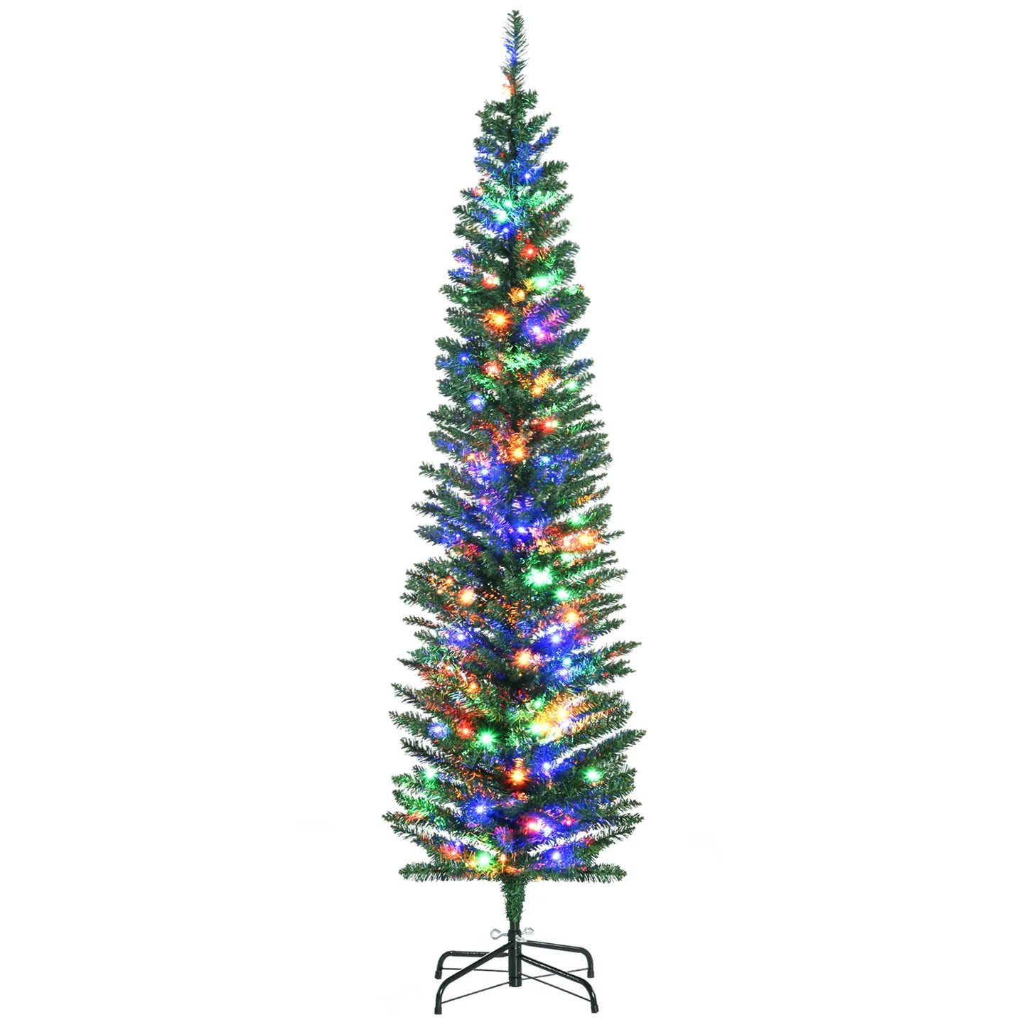 6' Artificial Pencil Christmas Tree, Steel Base, Colorful LED Lights Pencil Christmas Trees at Gallery Canada