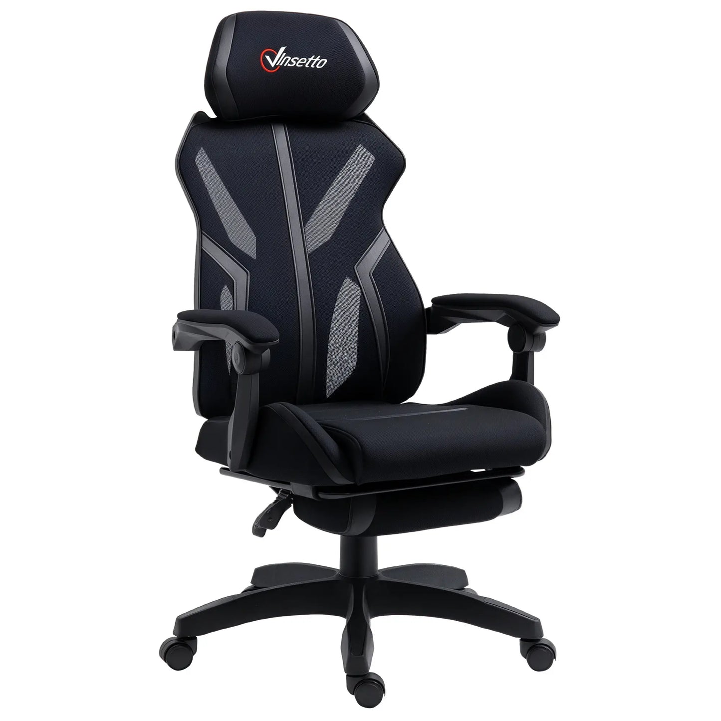 Gaming Chair, Ergonomic Computer Chair with Footrest, Headrest, Black Video Game Chairs at Gallery Canada