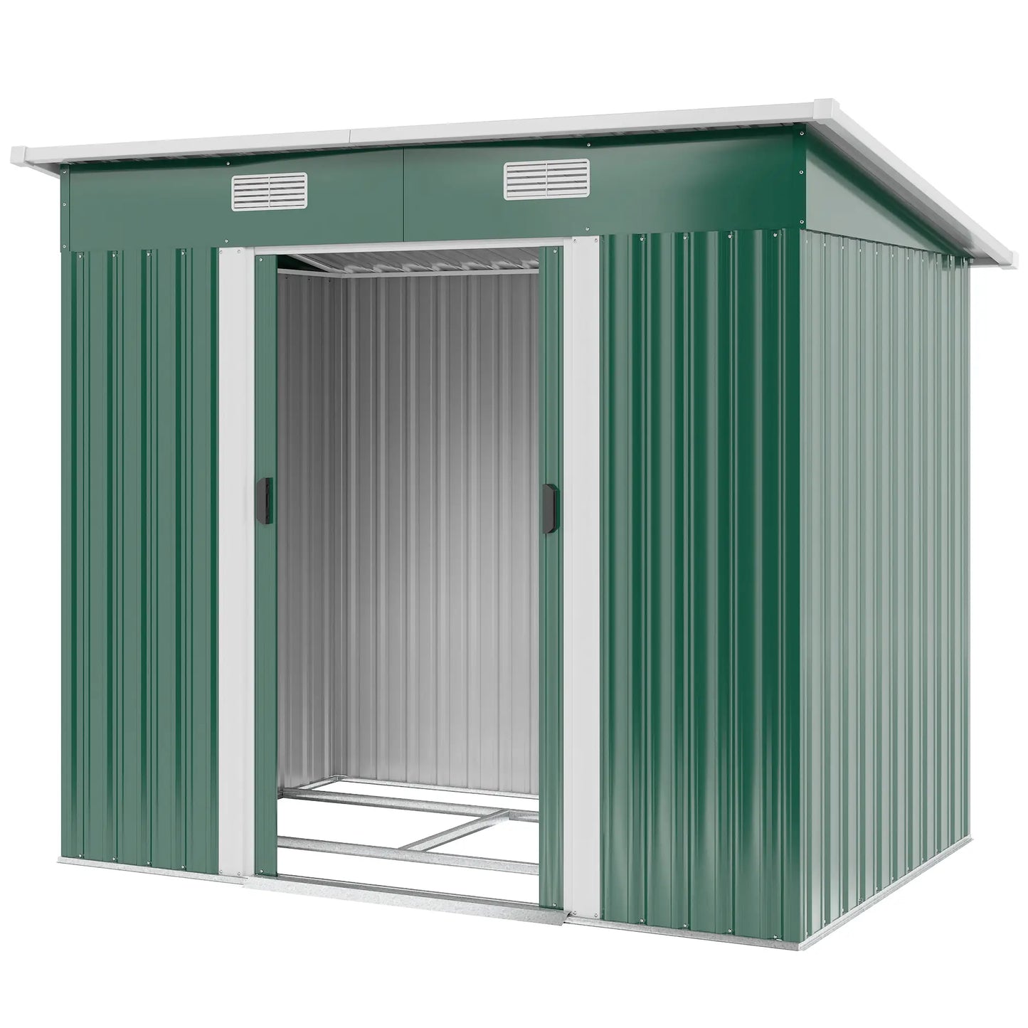 7'x 4' Metal Patio Storage Shed, Garden Tool Utility, Green Sheds at Gallery Canada