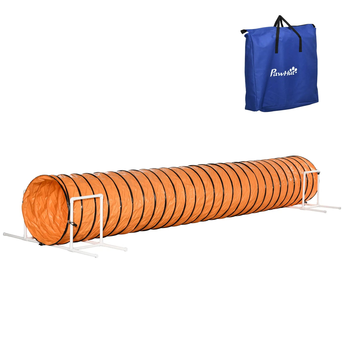Dog Tunnel, 13 Foot Long, 24" Open Pet Agility Equipment with 2 Support Brackets, Carrying Bag, Orange Dog Agility Training Equipment at Gallery Canada