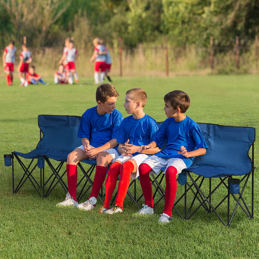 6 Seat Folding Camping Chair, Cup Holder, Carrying Case, Blue Picnic Tables & Camping Chairs Blue at Gallery Canada