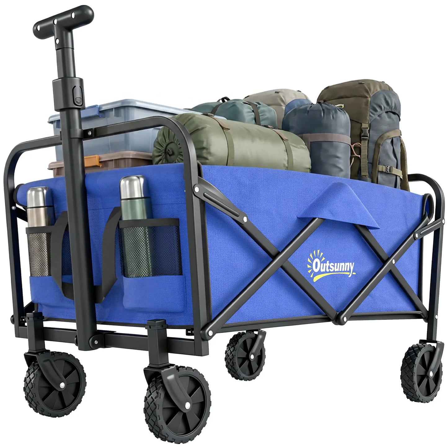 Heavy Duty Collapsible Folding Garden Cart, Universal Wheels, Blue Bike Cargo Trailers at Gallery Canada