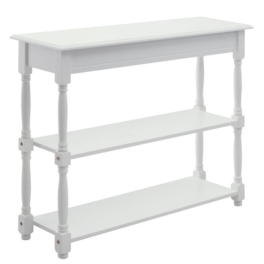 Console Table Modern Sofa Table with 2 Tier Shelves for Living Room, Entryway, Bedroom, Grey - Gallery Canada