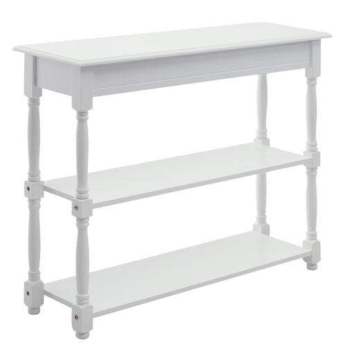 Console Table Modern Sofa Table with 2 Tier Shelves for Living Room, Entryway, Bedroom, Grey