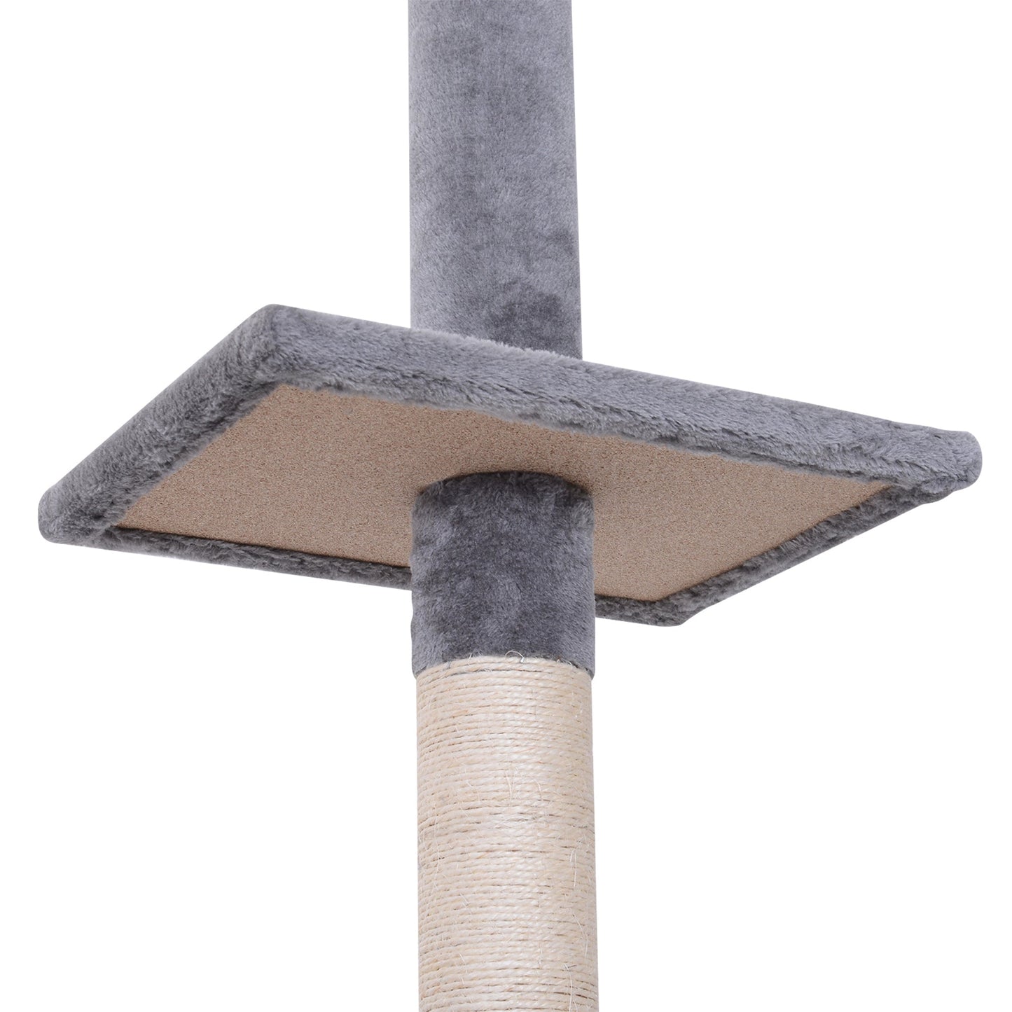 8.5ft Cat Climbing Tree 5-Tier Cat Activity Center Floor-to-Ceiling Cat Climber Toy with Scratching Post Play Rest Post Pet Furniture Grey at Gallery Canada