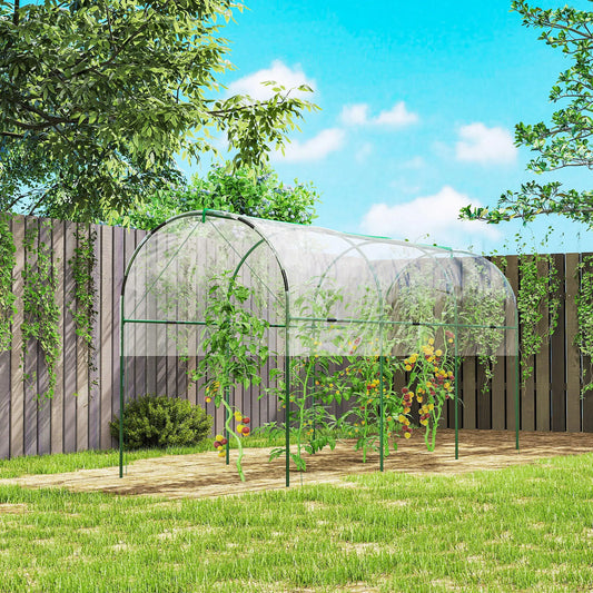 Tomato Greenhouse Tunnel, 4 Hoops, Top Tap, 157.5" x 48.4" x 67.3", Clear Tunnel Greenhouses Transparent, Green at Gallery Canada