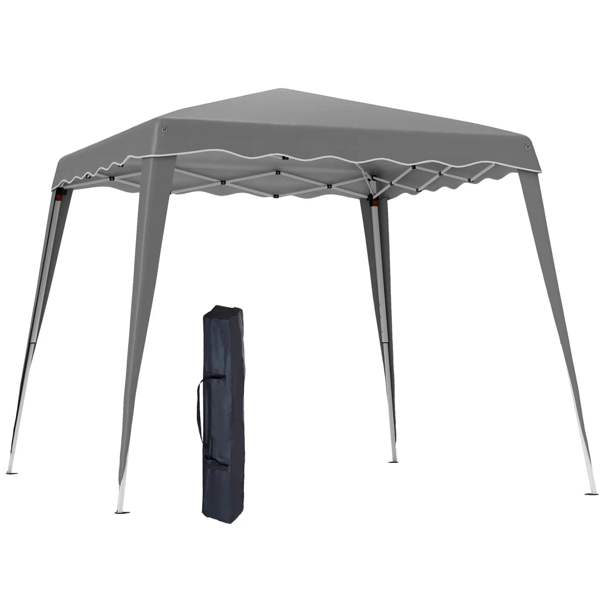 8' x 8' Pop Up Canopy, Foldable Outdoor Tent, Portable With Carrying Bag, Grey Pop Up Canopies at Gallery Canada