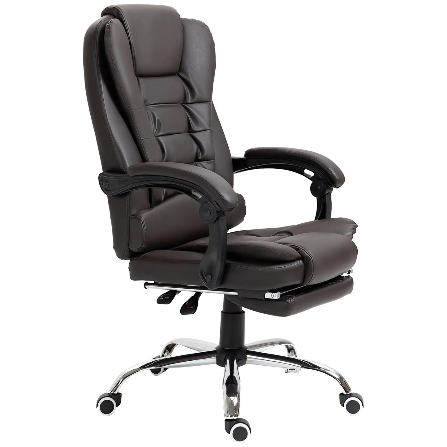 High Back Office Chair, PU Leather, Retractable Footrest, Padded Armrest, Coffee Executive & Manager Chairs at Gallery Canada