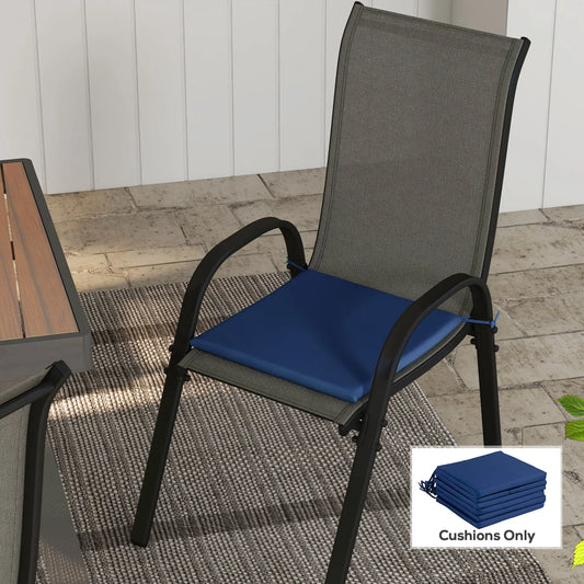 6-Piece Seat Cushion Pillows, Patio Chair Cushions with Ties, Deep Blue, Blue Patio Chair Cushions Deep Blue at Gallery Canada