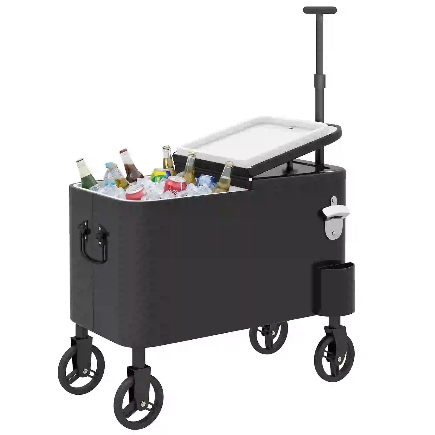 60-Qt Outdoor Patio Cooler Cart, Rolling Ice Chest, Black Cooler Boxes at Gallery Canada