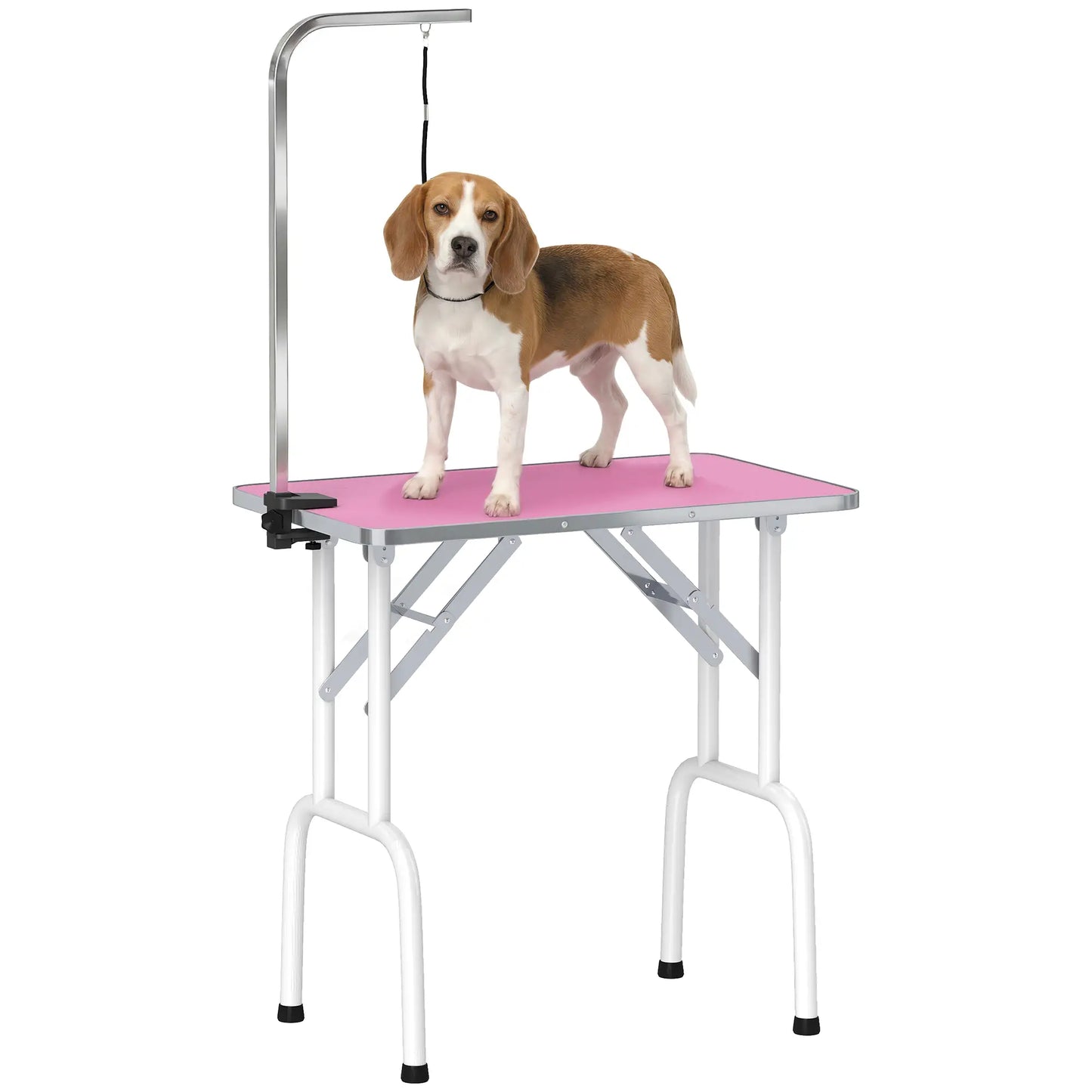 Foldable Pet Grooming Table, Adjustable Arm, Non-Slip, Pink Dog Grooming Tables at Gallery Canada