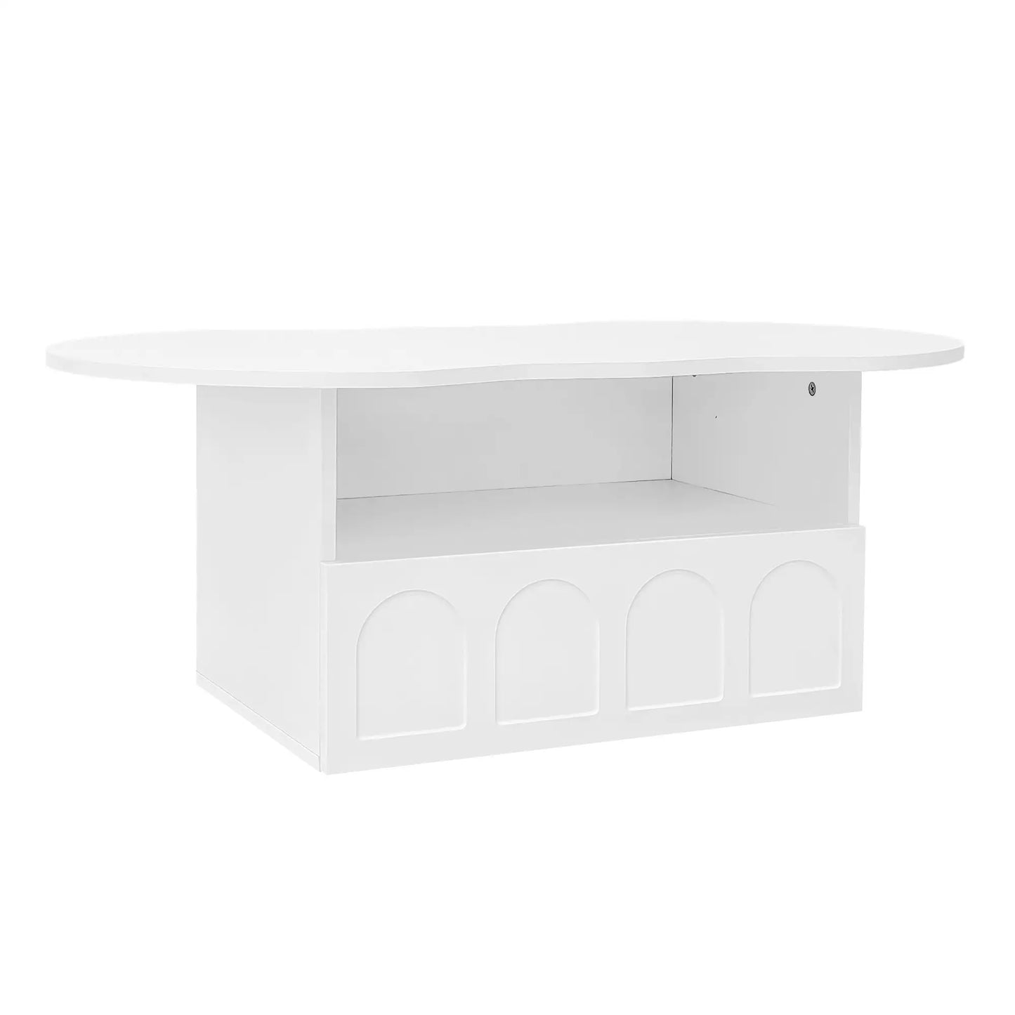Coffee Table with Drawer, Open Storage, 39.5" L x 23.5" W x 15" H, White Coffee Tables at Gallery Canada