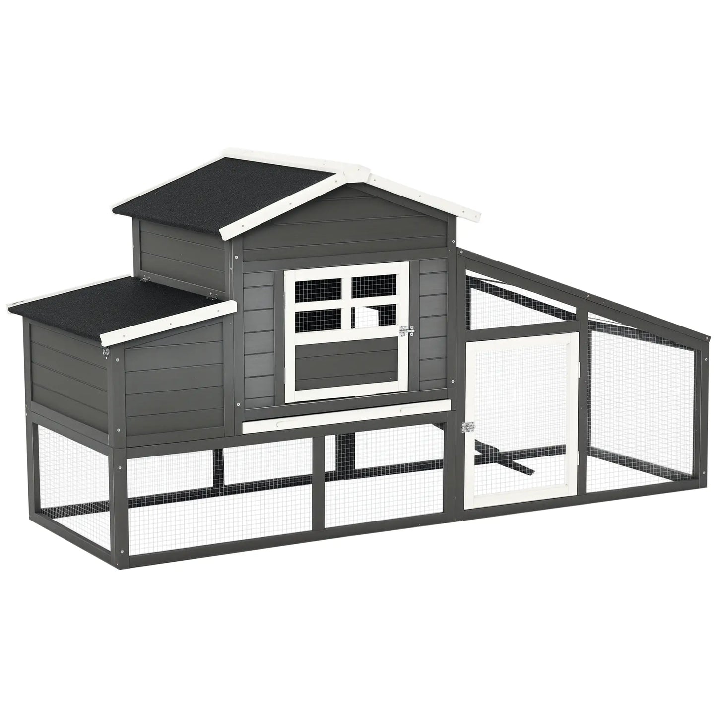 79" Wooden Chicken Coop, Hen House, Poultry Habitat, Grey Chicken Coops at Gallery Canada