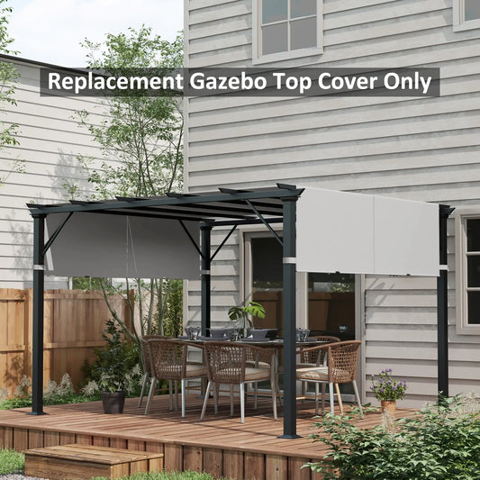 2 Pcs UV Protection Pergola Canopy, 10' x 10', Light Grey Gazebo Canopy Replacement Light Grey at Gallery Canada
