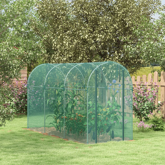 Galvanized Steel Crop Cage, Plant Protection Tent, 4' x 12', Green Walk In Greenhouses Green and Silver at Gallery Canada