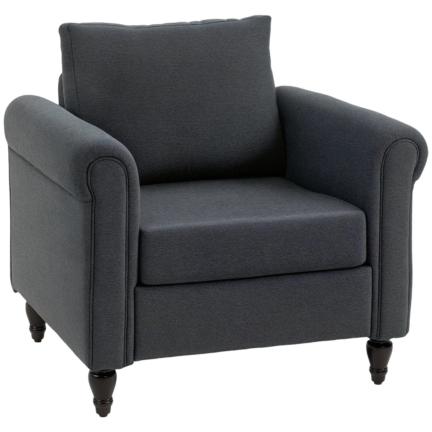 Vintage Armchair, Upholstered Accent Chair, Dark Grey Accent Chairs at Gallery Canada