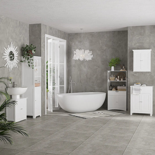 Bathroom Floor Cabinet, Kitchen Cupboard with Shelves, Drawer, White Bathroom Cabinets White at Gallery Canada