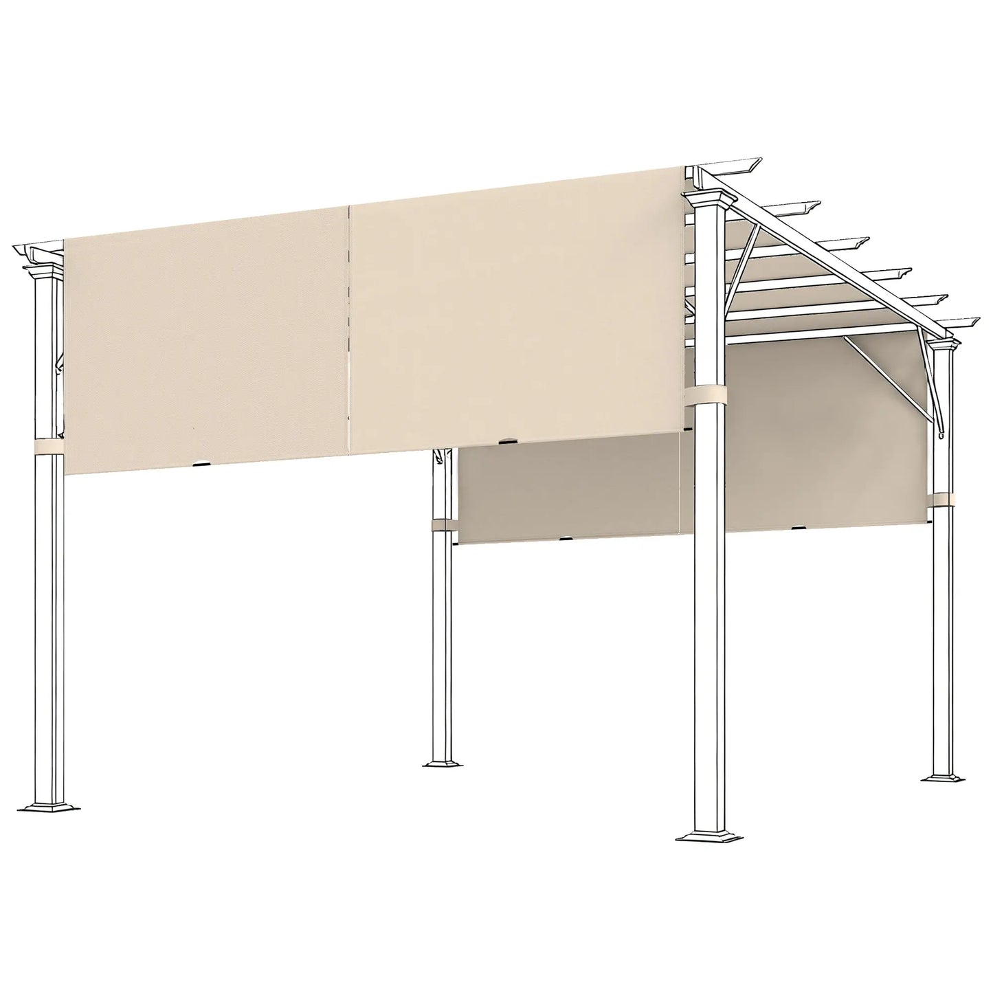 UV Protection Pergola Replacement Canopy, 10' x 11.8', Khaki Gazebo Canopy Replacement at Gallery Canada