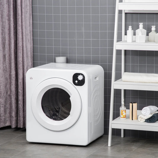 Compact Laundry Dryer, 1300W, 3.22 Cu. Ft., 7 Drying Modes, White Dryer Machines White at Gallery Canada