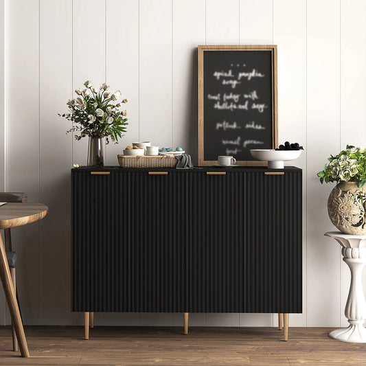 Modern Kitchen Cabinet, Sideboard with Adjustable Shelves, Black Bar Cabinets Black at Gallery Canada