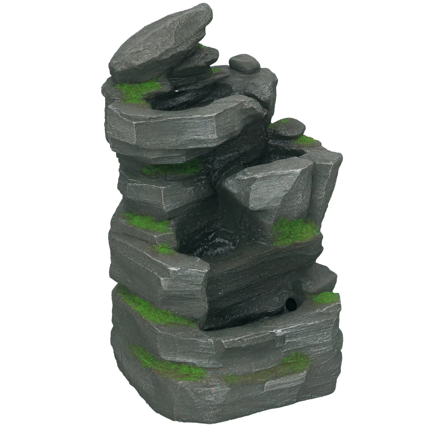 4-Tier Outdoor Water Fountain, LED Lights, Adjustable Flow, 22.4-inch Resin Water Fountains at Gallery Canada