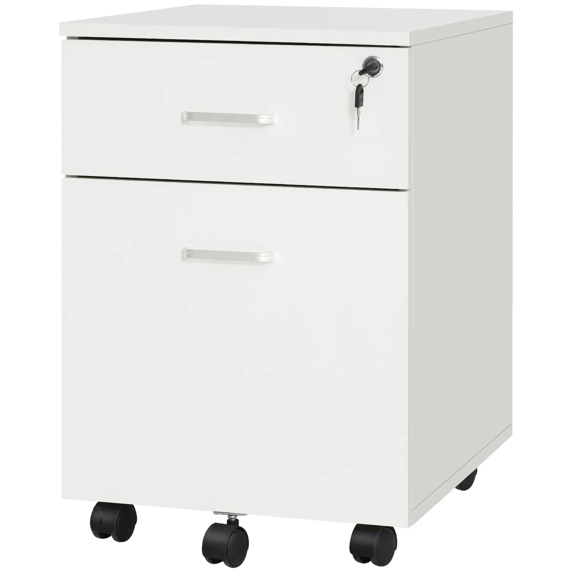 2 Drawer File Cabinet with Lock, Mobile Vertical Filing Cabinet, White Office Cabinets & Cupboards at Gallery Canada