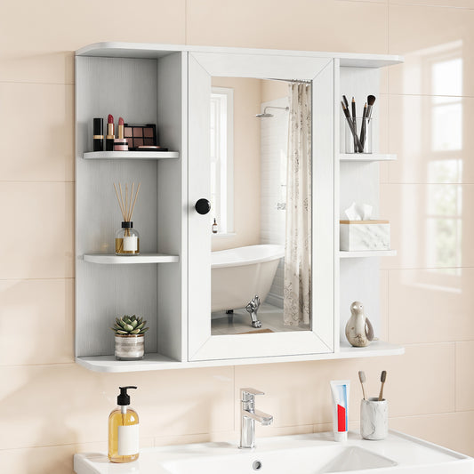 Wall Mounted Bathroom Medicine Cabinet With Mirror, White Floor Cabinets White at Gallery Canada