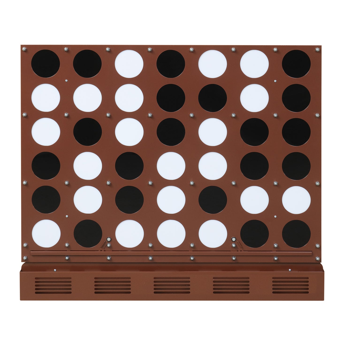 Wall-Mounted Connect-4 Game, Acrylic Discs, Walnut, Metal