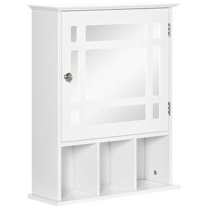 Bathroom Mirror Cabinet, Wall Mounted Medicine Cabinet, 3 Shelf Organizer for Kitchen, White at Gallery Canada