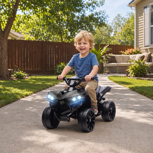 6V Kids ATV, 4 Wheeler Electric Ride on Car, for Ages 3-8, Black Electric Toy Cars Black at Gallery Canada