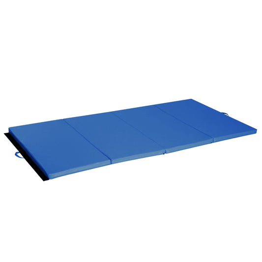 4ft x 8ft x 2inch Tri-Fold Gymnastics Tumbling Mat Exercise Mat with Carrying Handles for MMA, Martial Arts, Stretching, Core Workouts, Dark Blue at Gallery Canada