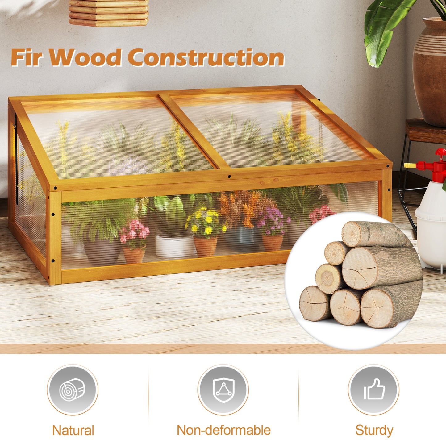 Wood Cold Frame Greenhouse Raised Planter Bed, Orange Greenhouses at Gallery Canada