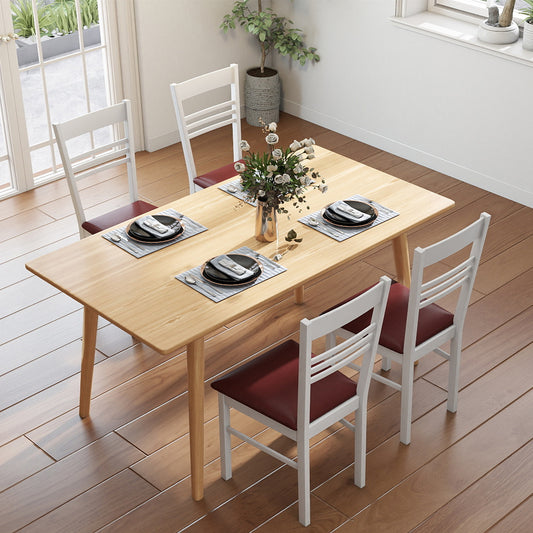 Wood Dining Chairs Set of 4 with Rubber Wood Frame, White Dining Chairs White at Gallery Canada